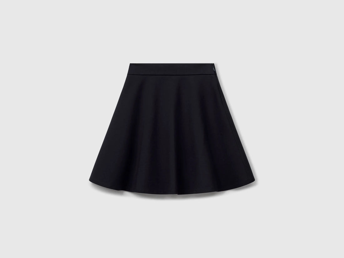 Benetton Black Girls Skirt in Viscose Blend SKU: 43ZGC000V_100 Image 01
