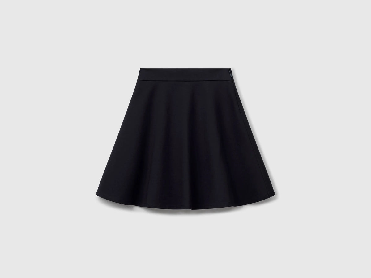 Benetton Black Girls Skirt in Viscose Blend SKU: 43ZGC000V_100 Image 01