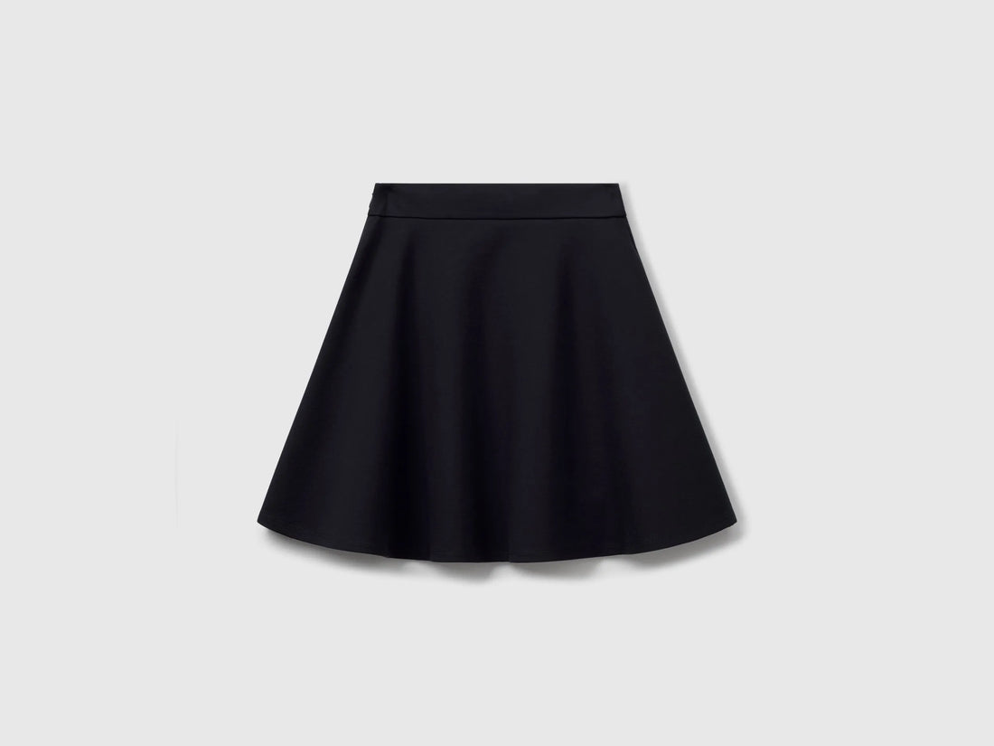 Benetton Black Girls Skirt in Viscose Blend SKU: 43ZGC000V_100 Image 02
