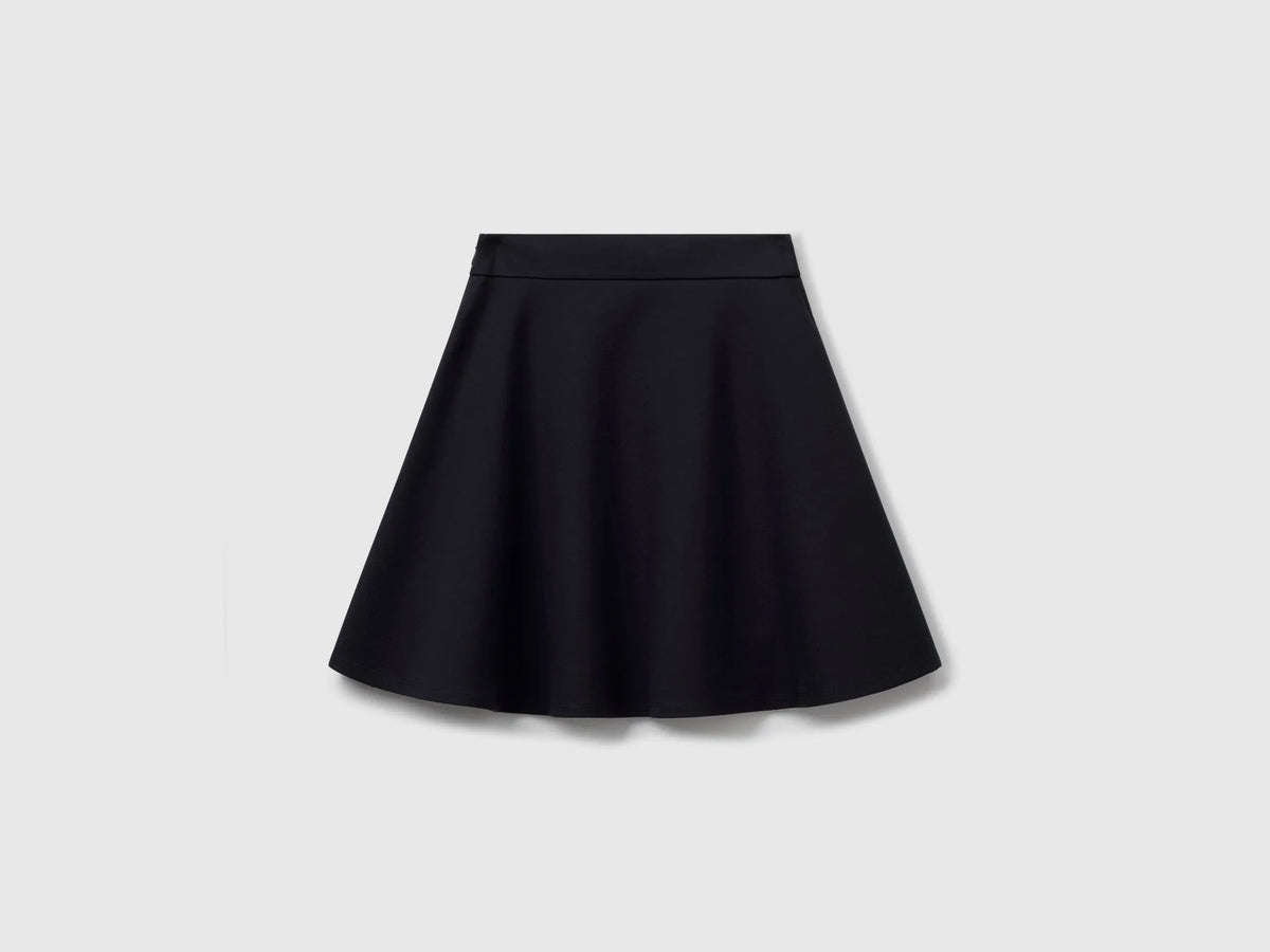 Benetton Black Girls Skirt in Viscose Blend SKU: 43ZGC000V_100 Image 02