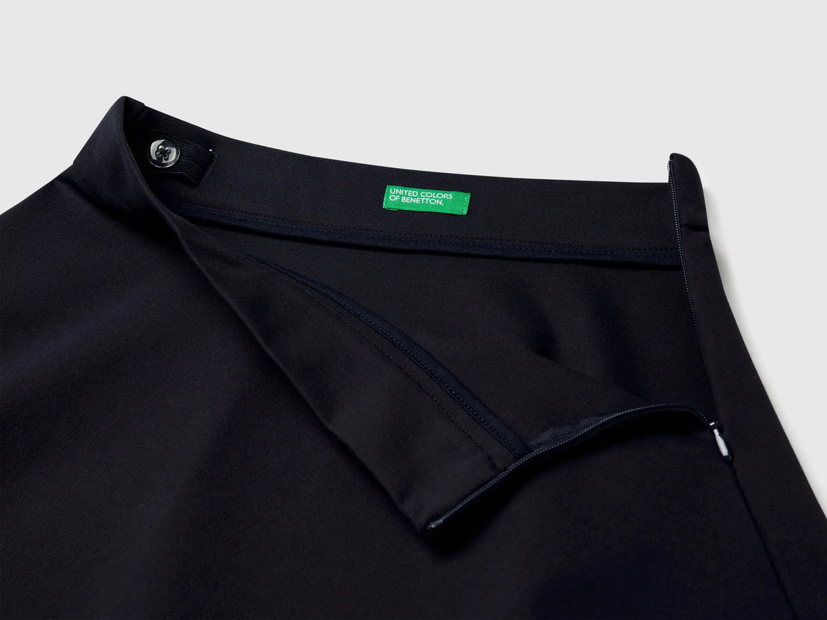 Benetton Black Girls Skirt in Viscose Blend SKU: 43ZGC000V_100 Image 03
