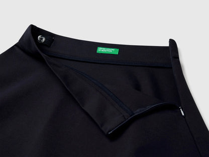 Benetton Black Girls Skirt in Viscose Blend SKU: 43ZGC000V_100 Image 03