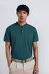 Springfield_Green_Slim Fit Mandarin Collar PiquŽ Polo Shirt_4402324_23_01
