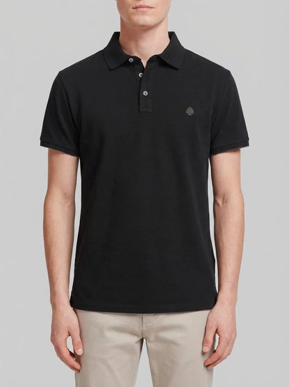 Springfield Black Men PiquŽ Contrast Cuff Slim Fit Polo Shirt SKU: 4403091_01 Image 00
