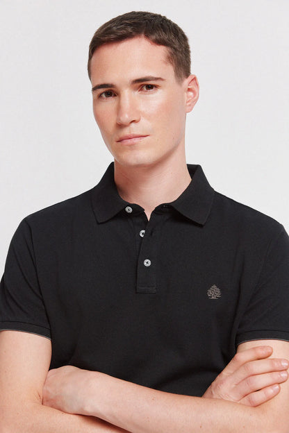 Springfield Black Men PiquŽ Contrast Cuff Slim Fit Polo Shirt SKU: 4403091_01 Image 04