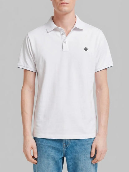 Springfield White Men PiquŽ Contrast Cuff Slim Fit Polo Shirt SKU: 4403091_99 Image 00