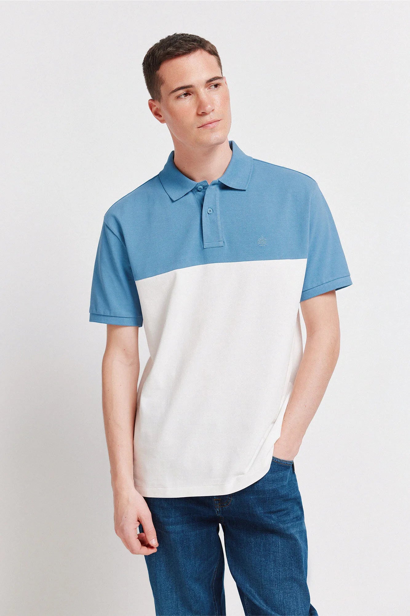 Springfield Blue Men PiquŽ Regular Fit Polo Shirt SKU: 4403093_14 Image 01