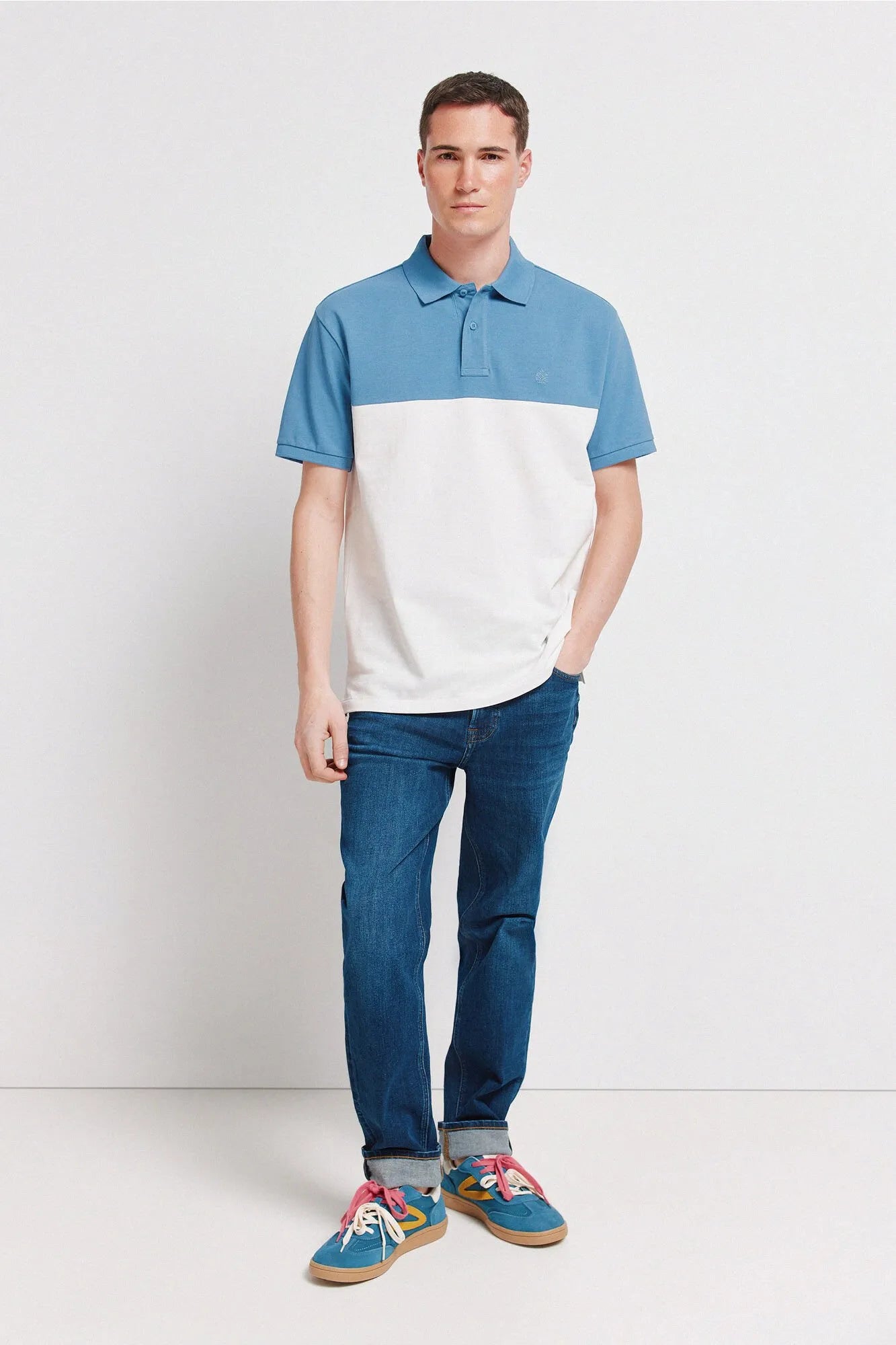Springfield Blue Men PiquŽ Regular Fit Polo Shirt SKU: 4403093_14 Image 02