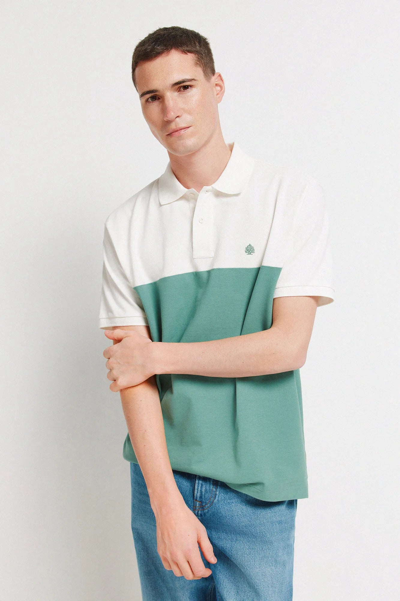 Springfield Green Men PiquŽ Regular Fit Polo Shirt SKU: 4403093_25 Image 01