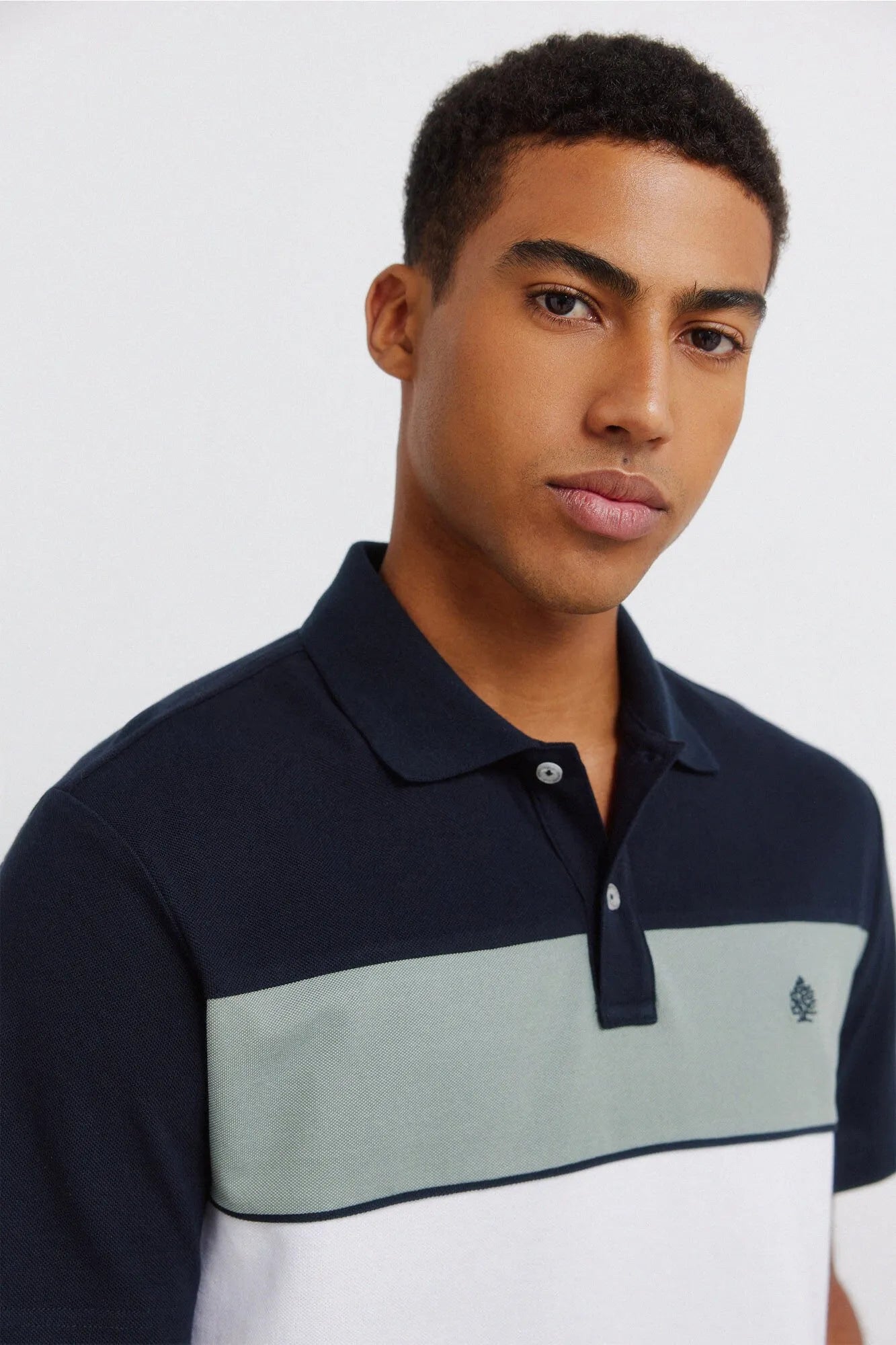 Springfield White Men Colour Block PiquŽ Slim Fit Polo Shirt SKU: 4403096_99 Image 04