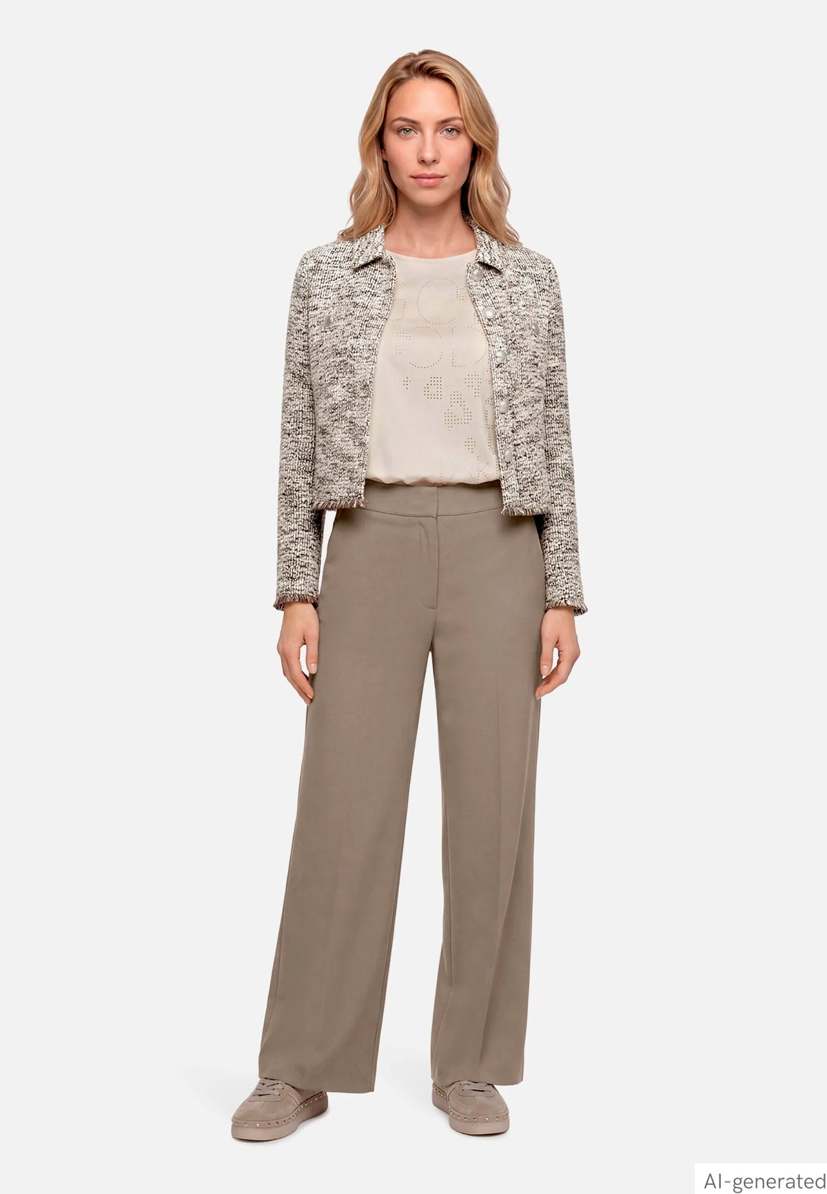 Betty Barclay Nature/Brown Women BouclŽ Jacket with Buttons SKU: 4407-1135_1807 Image 03