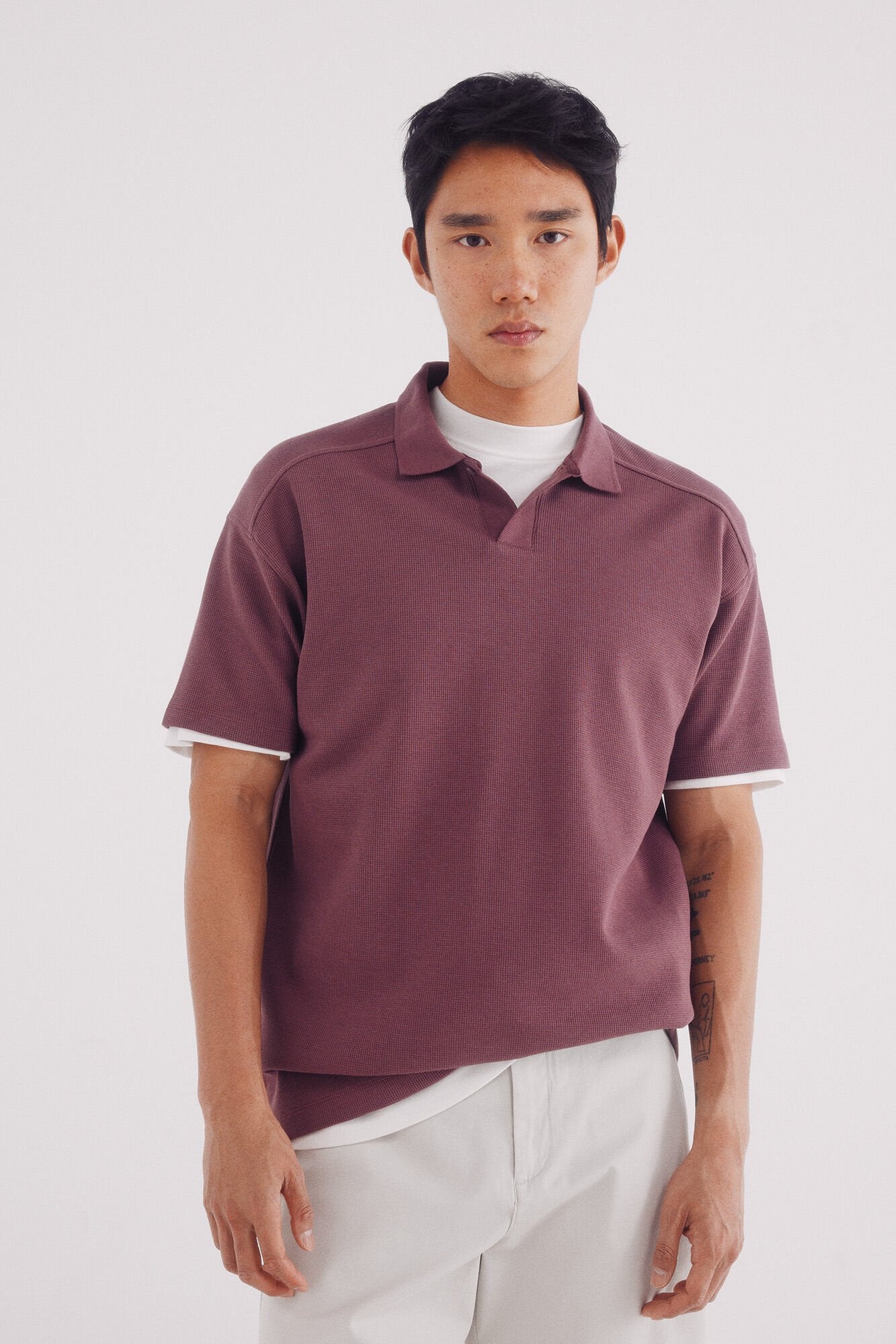 Springfield_Regular Fit Waffle Structure Polo_4409006_68_01