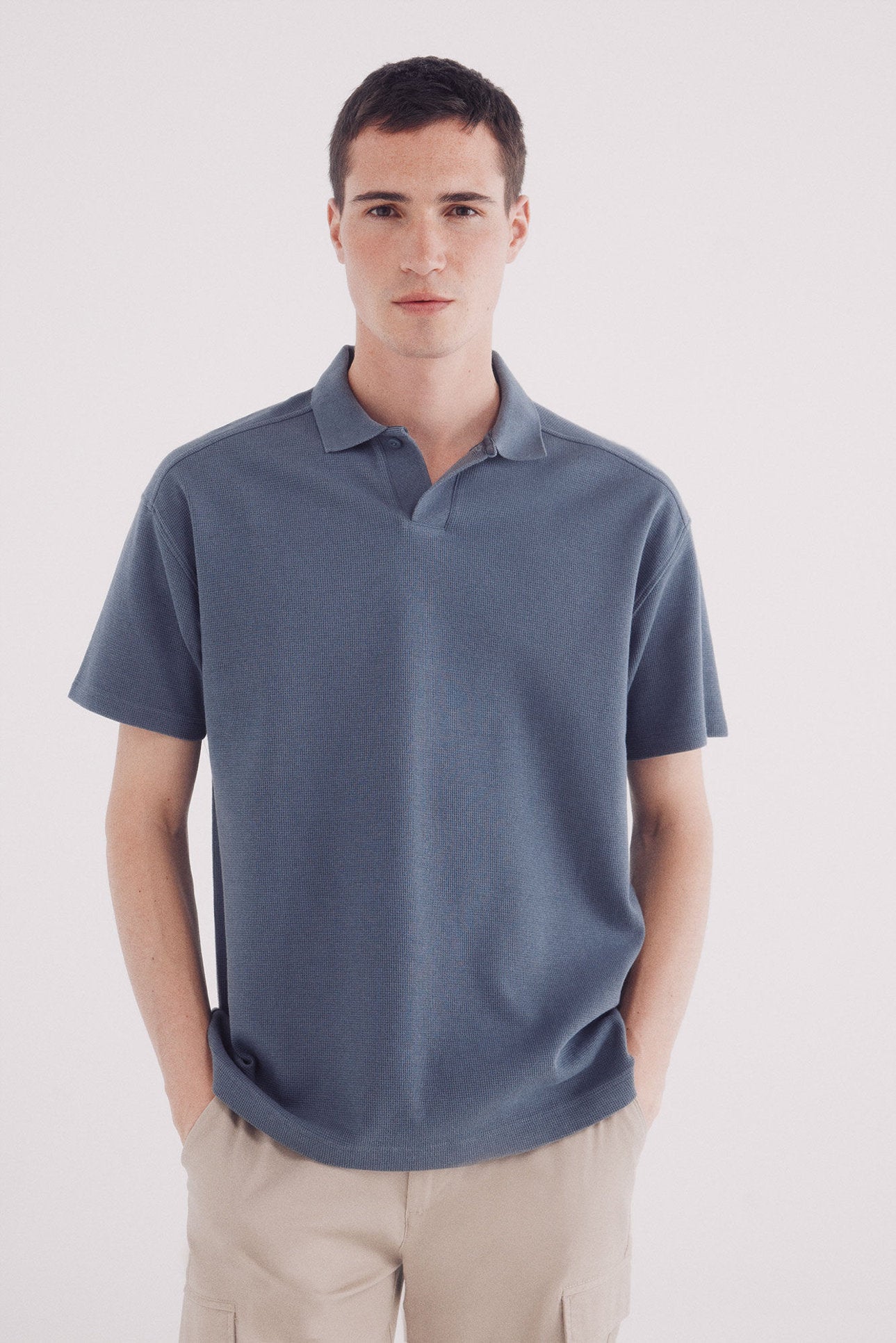Springfield_Regular Fit Waffle Structure Polo_4409006_83_01