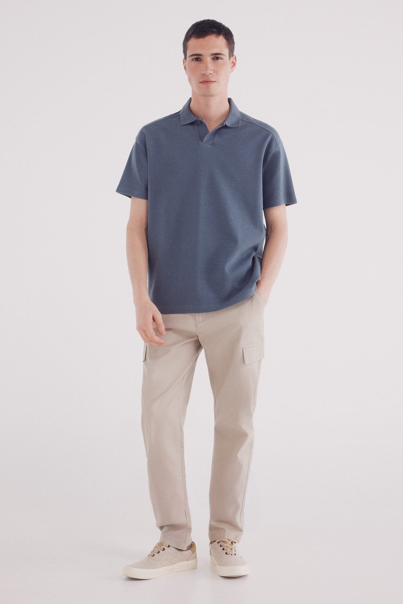 Springfield_Regular Fit Waffle Structure Polo_4409006_83_03