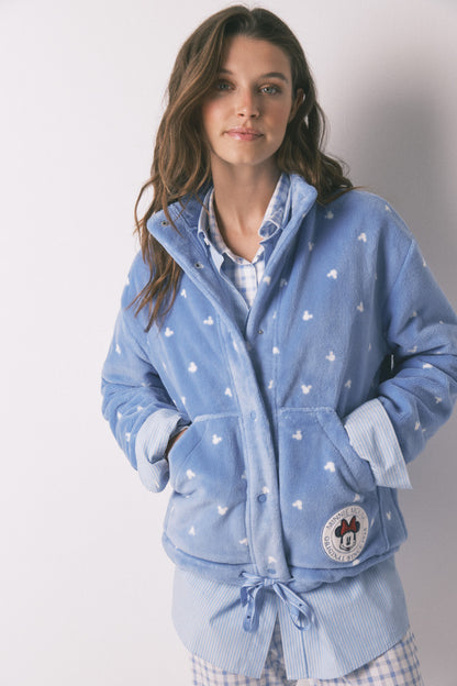 Women Secret_Blue Print_Mickey Mouse Short Fleece Robe with Blue Print_4412196_19_01