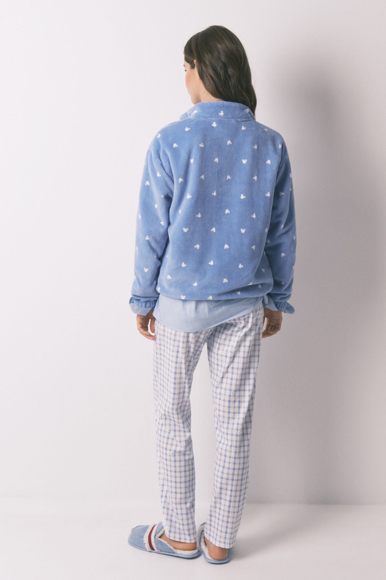 Women Secret_Blue Print_Mickey Mouse Short Fleece Robe with Blue Print_4412196_19_04