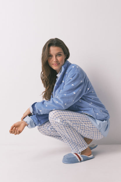 Women Secret_Blue Print_Mickey Mouse Short Fleece Robe with Blue Print_4412196_19_05