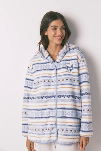 Women Secret_Blue Print_Snoopy Hood Robe with Borders_4412218_19_03