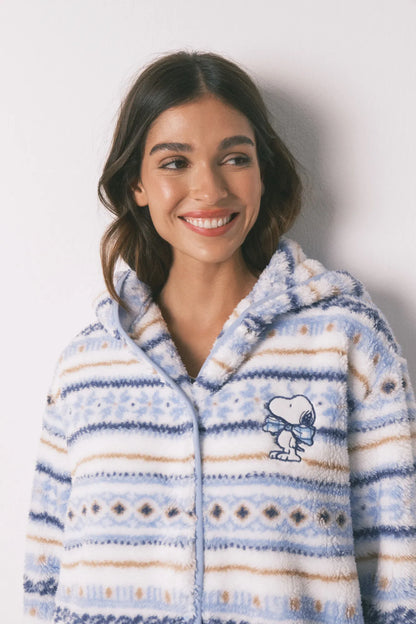 Women Secret_Blue Print_Snoopy Hood Robe with Borders_4412218_19_04