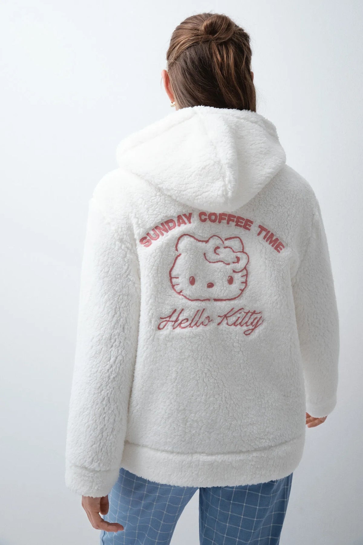 Women Secret Ivory Women Hello Kitty Faux Shearling Short Robe SKU: 4414343_96 Image 04