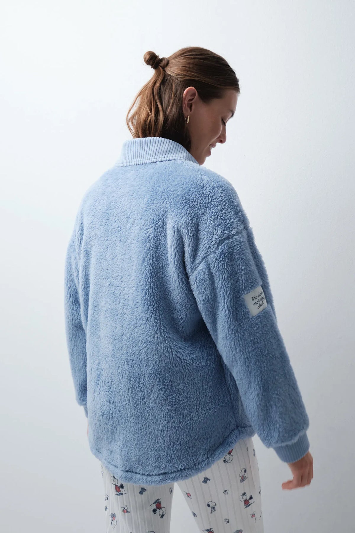 Women Secret Medium Blue Women Snoopy Fluffy Short Robe SKU: 4414344_13 Image 04