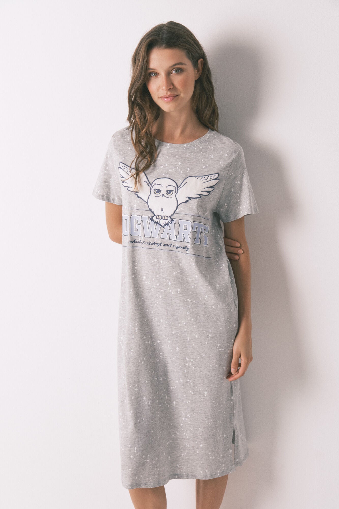 Women Secret_Dark Grey_Grey Hedwig Print Cotton Midi Camisole_4442110_41_01