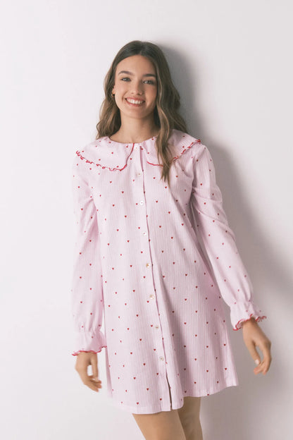 Women Secret_Pink_Cotton Peter Pan Collar Nightgown_4443616_73_03