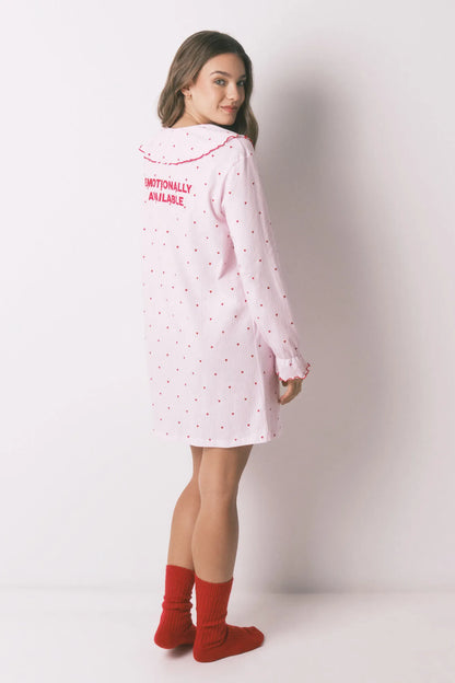 Women Secret_Pink_Cotton Peter Pan Collar Nightgown_4443616_73_06