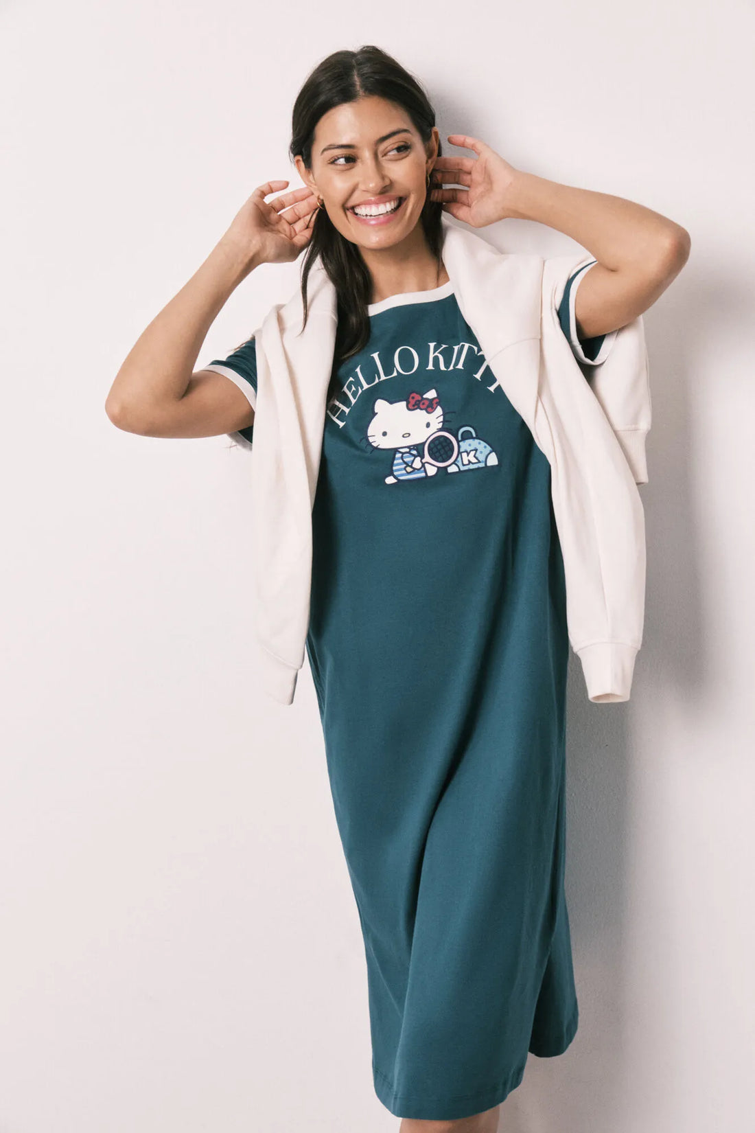 Women Secret Bottle Women Green Cotton Nightgown Hello Kitty SKU: 4443621_20 Image 01