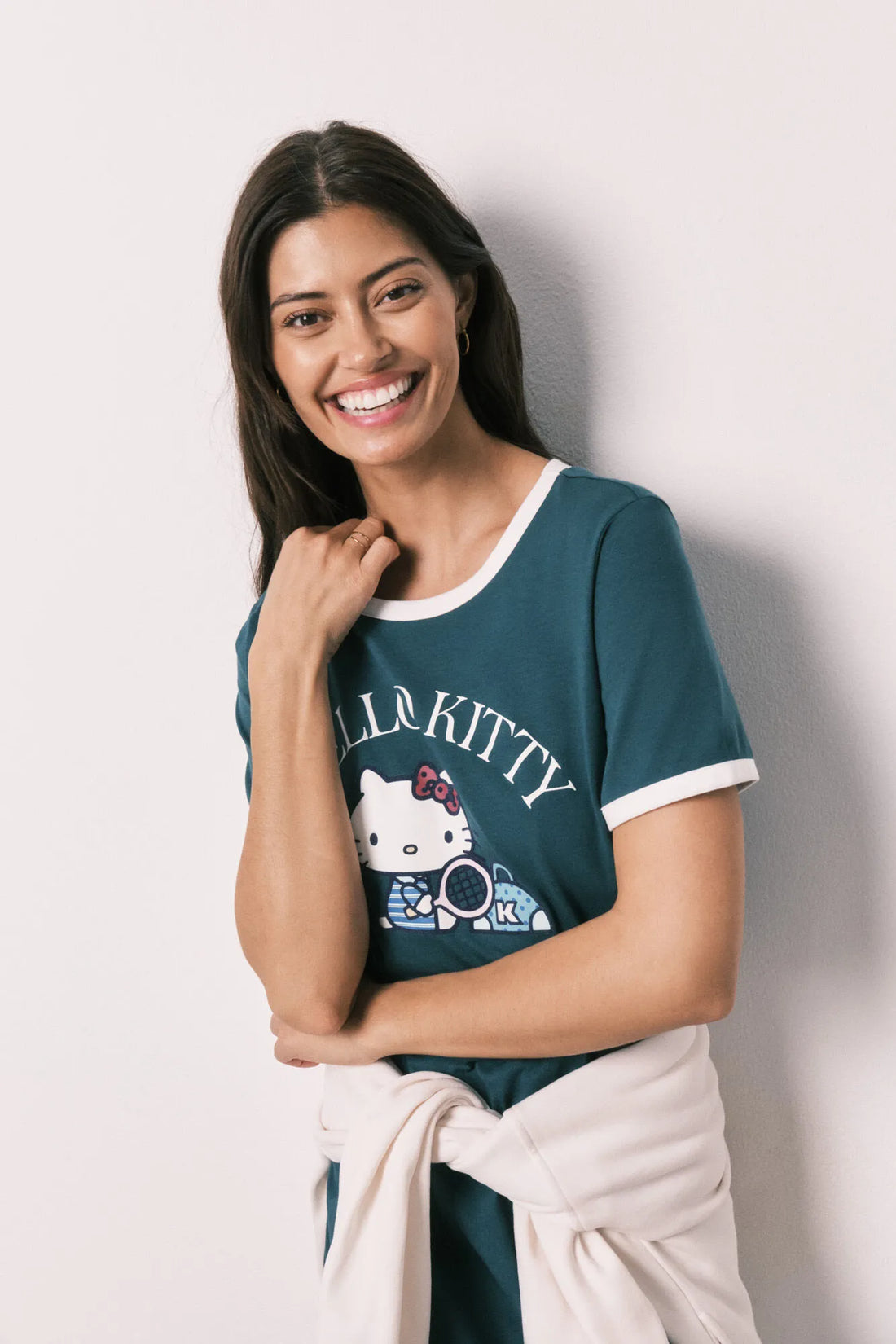 Women Secret Bottle Women Green Cotton Nightgown Hello Kitty SKU: 4443621_20 Image 02