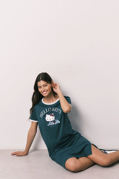 Women Secret Bottle Women Green Cotton Nightgown Hello Kitty SKU: 4443621_20 Image 05