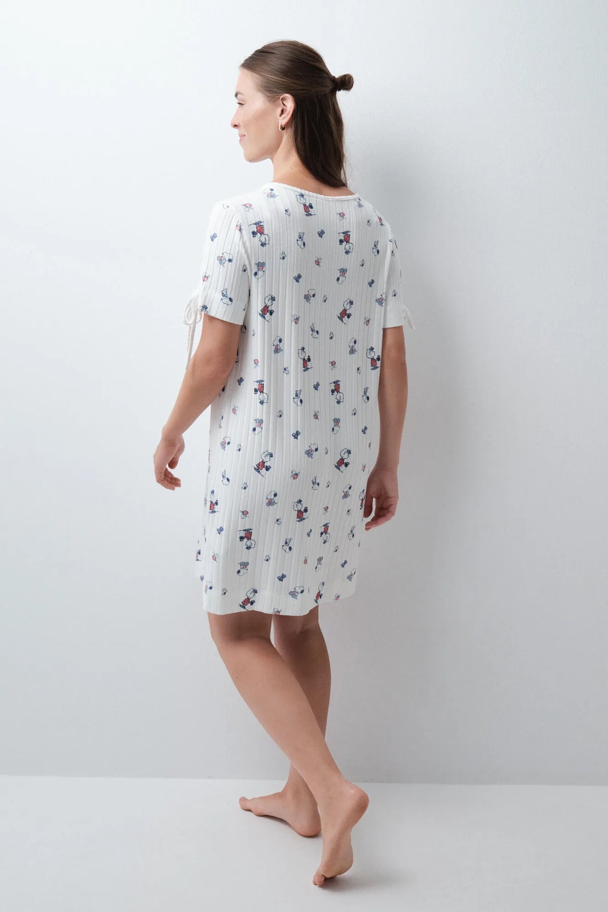 Women Secret Ivory Women Snoopy Cotton Long Nightgown SKU: 4444825_96 Image 04