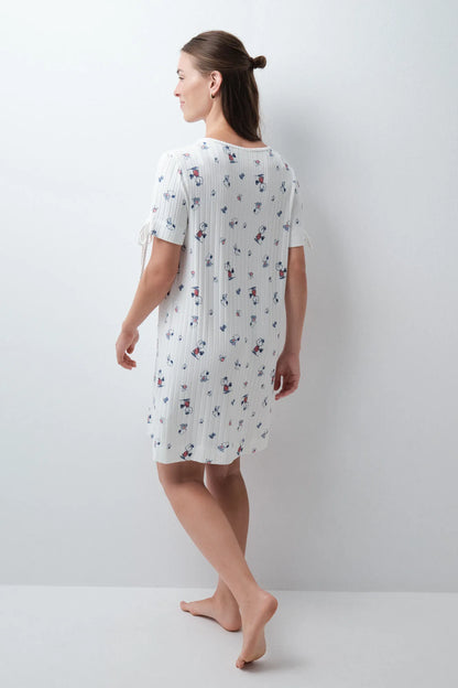 Women Secret Ivory Women Snoopy Cotton Long Nightgown SKU: 4444825_96 Image 04