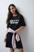 Women Secret Dark Grey Women Black Short Nightgown Betty Boop SKU: 4444827_41 Image 01
