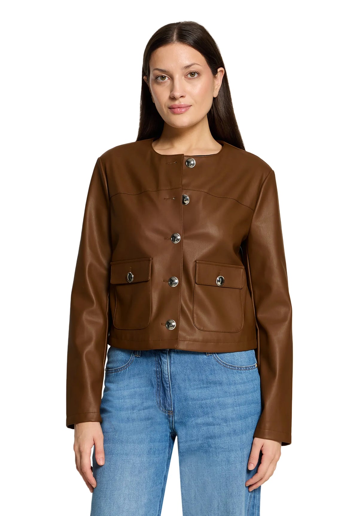 Betty Barclay Dark Coffee Women Blazer Jacket SKU: 4447-2738_7048 Image 01