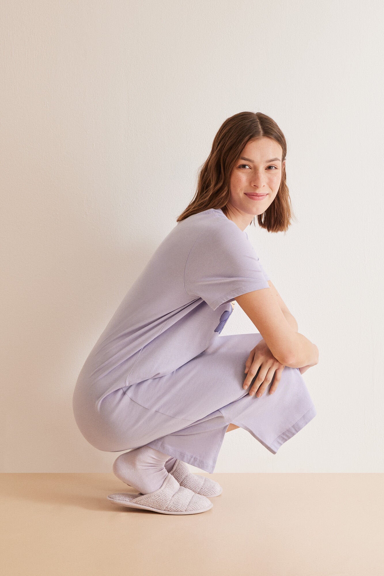 Purple/Lilac Short Sleeves Medium Nightdress_4447712_75_04