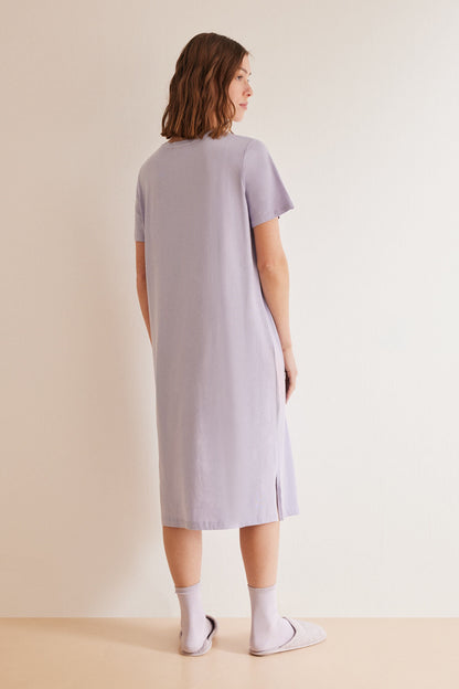 Purple/Lilac Short Sleeves Medium Nightdress_4447712_75_07