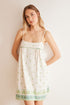 White Print Straps Short Nightdress_4447715_97_01