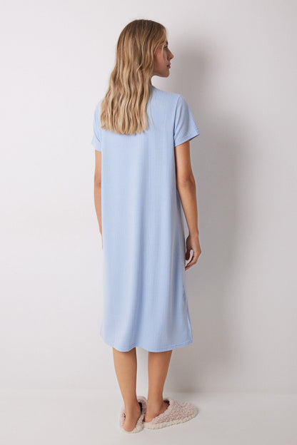 Women Secret_Snoopy Striped Ribbed Midi Nightgown_4449082_16_04