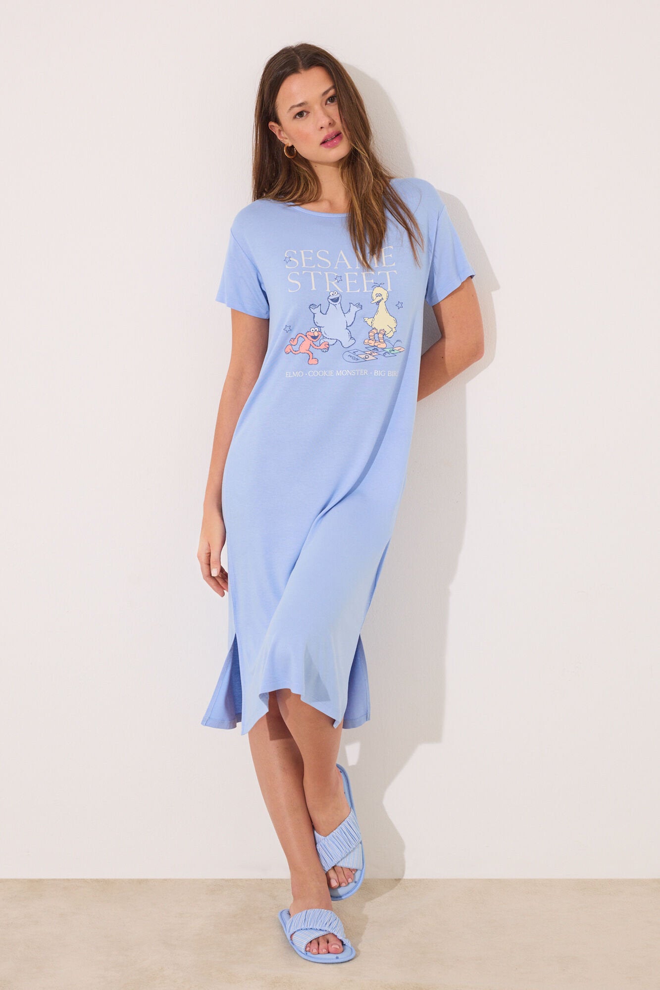Women Secret_Sesame Street Soft Touch Midi Nightgown_4449086_15_01
