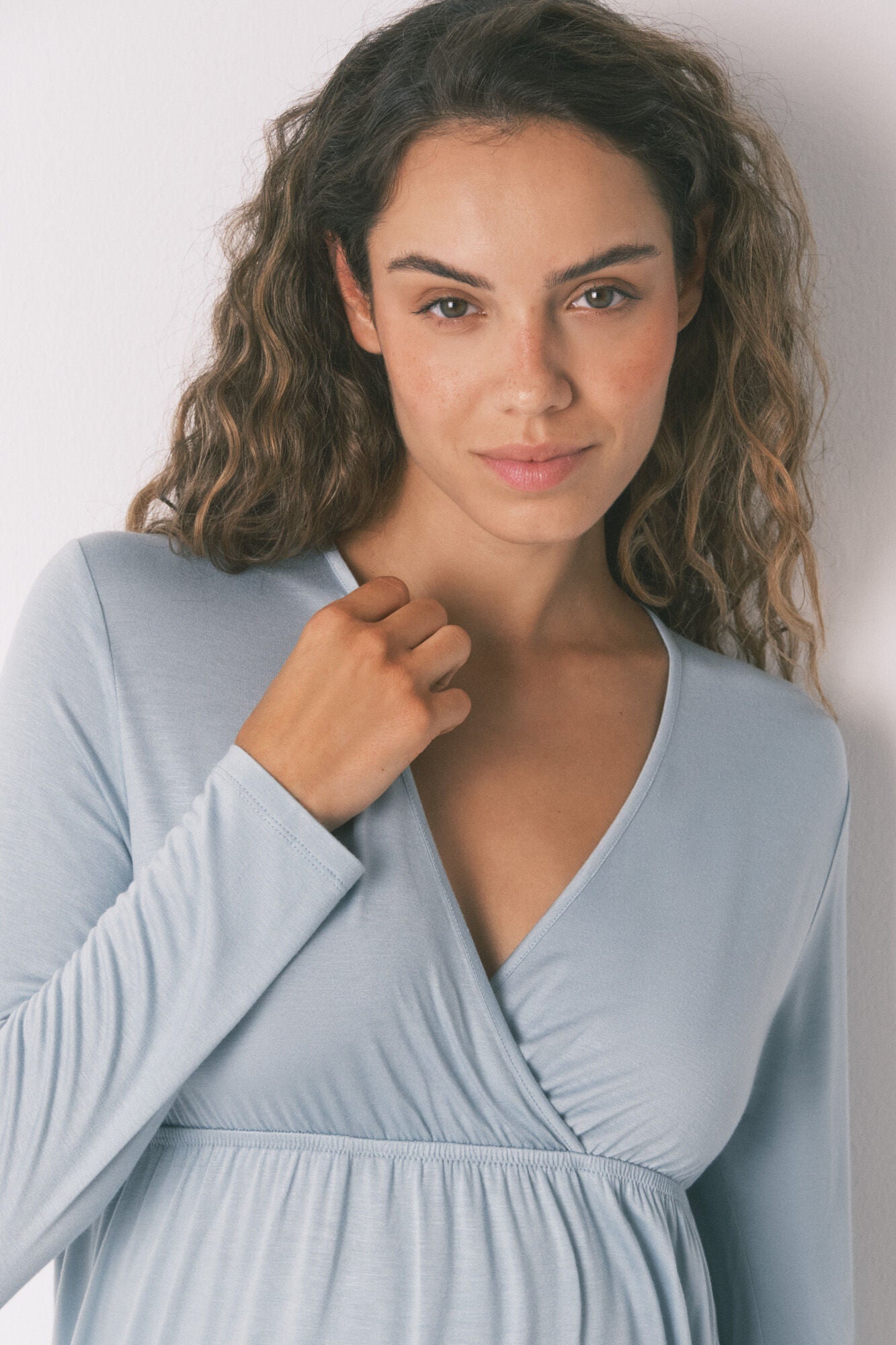 Women Secret_Blue_Capri Pyjamas &quot;Maternity&quot; Blue Soft Touch Technique_4462646_26_03