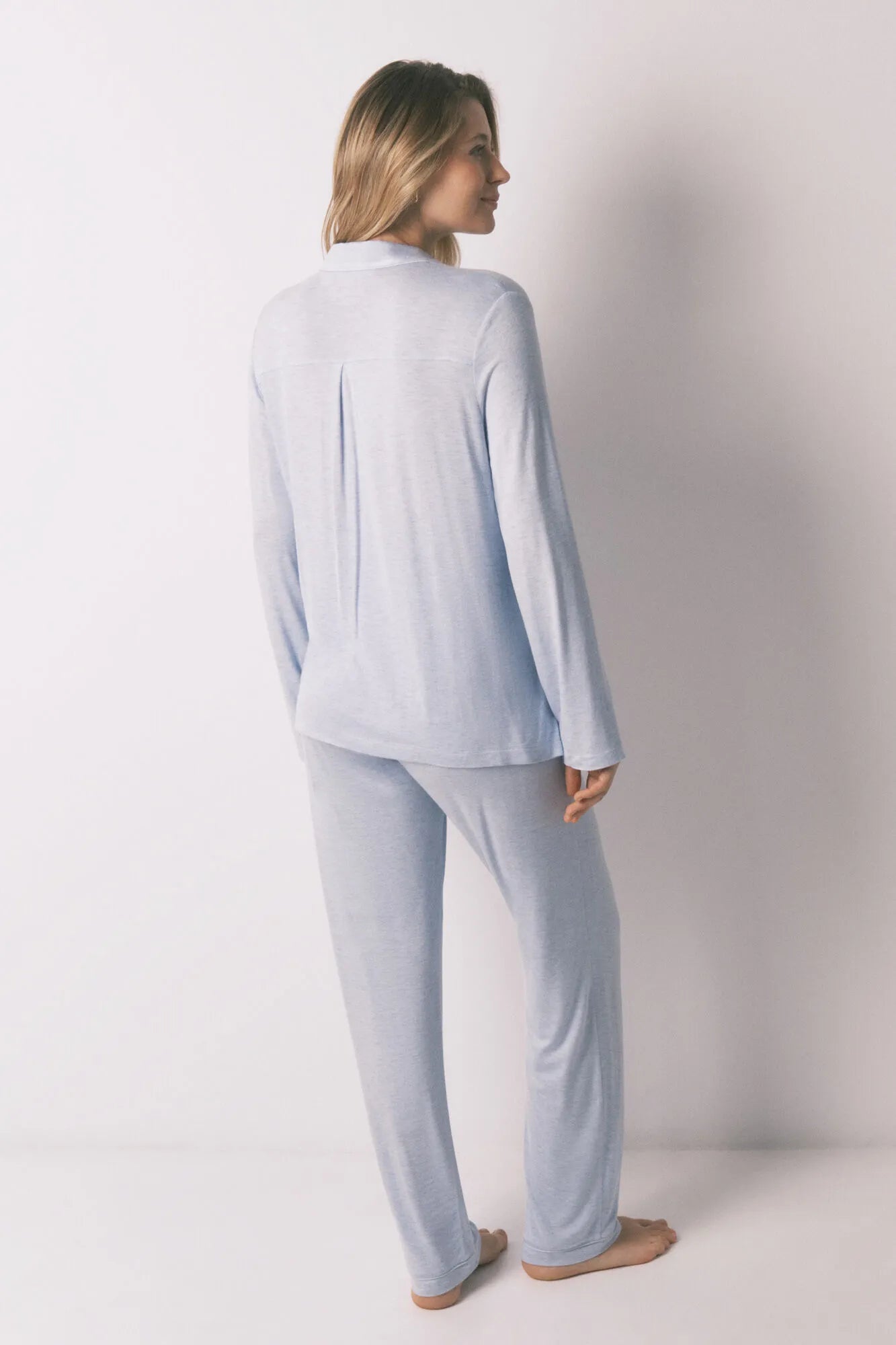 Women Secret_Light Blue_Blue Super Soft Maternity Classic Long Pyjamas_4463218_18_06