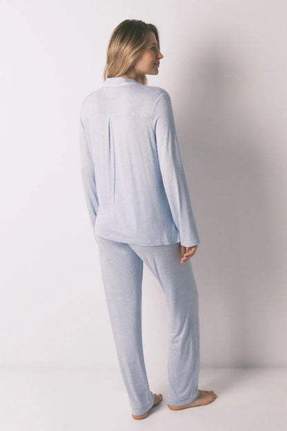 Women Secret_Light Blue_Blue Super Soft Maternity Classic Long Pyjamas_4463218_18_06