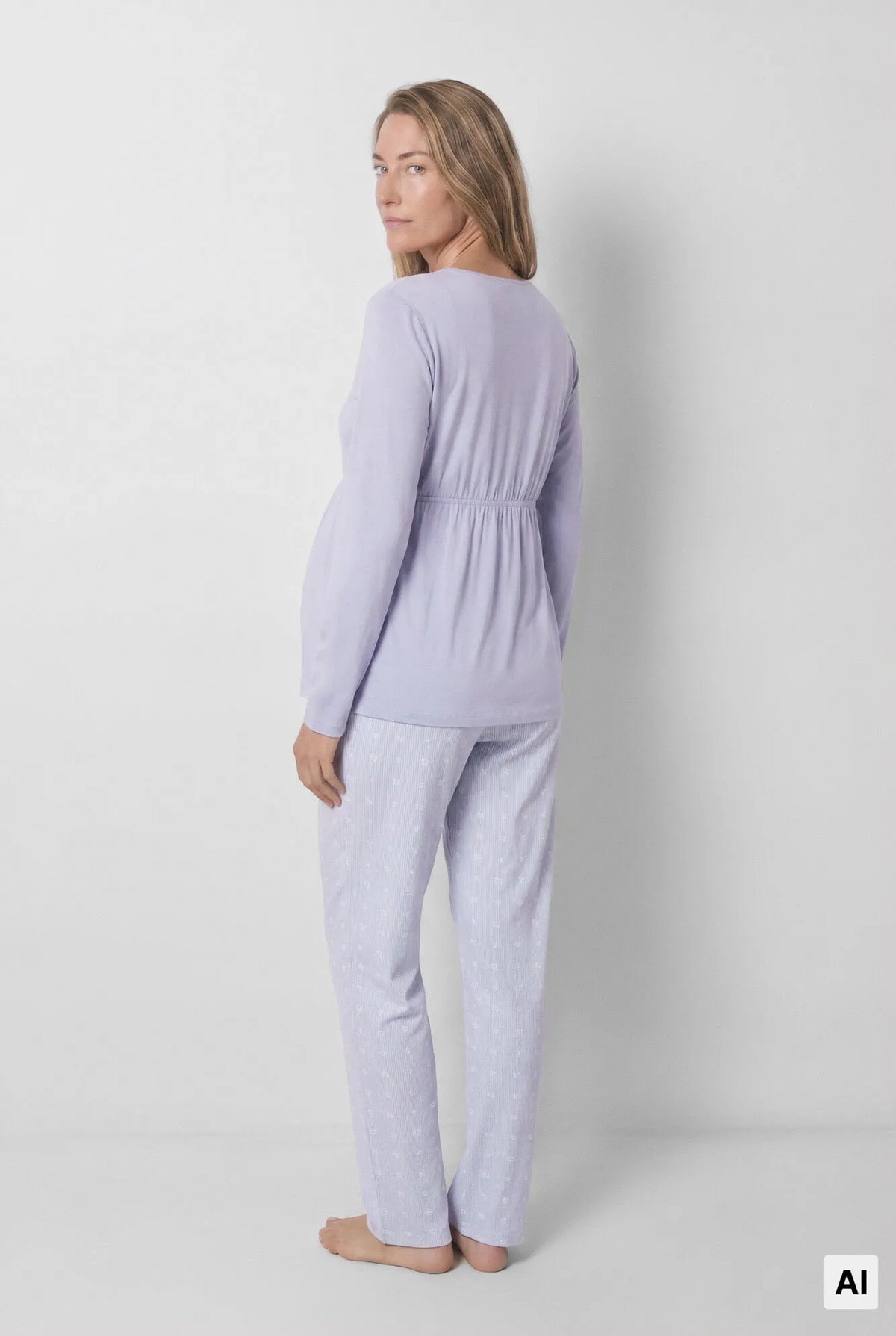 Women Secret Medium Blue Women Blue "Maternity" Capri Pyjamas SKU: 4464357_12 Image 04
