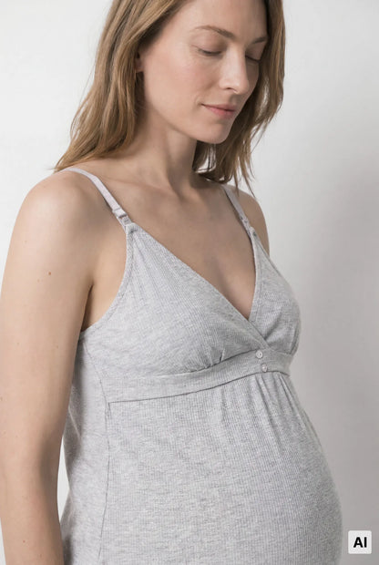 Women Secret Dark Grey Women Grey "Maternity" Long Pyjamas SKU: 4464358_41 Image 03