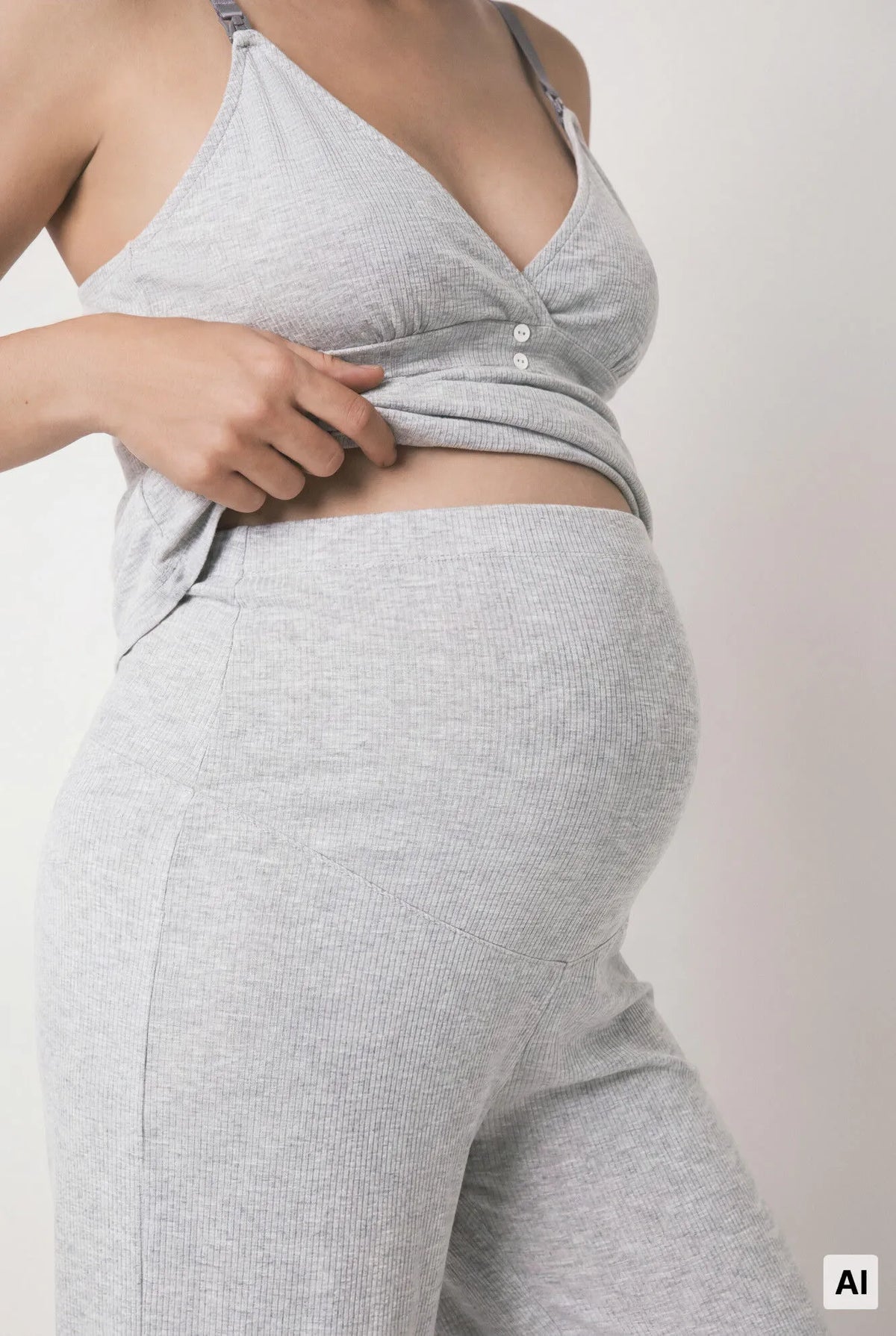 Women Secret Dark Grey Women Grey "Maternity" Long Pyjamas SKU: 4464358_41 Image 04