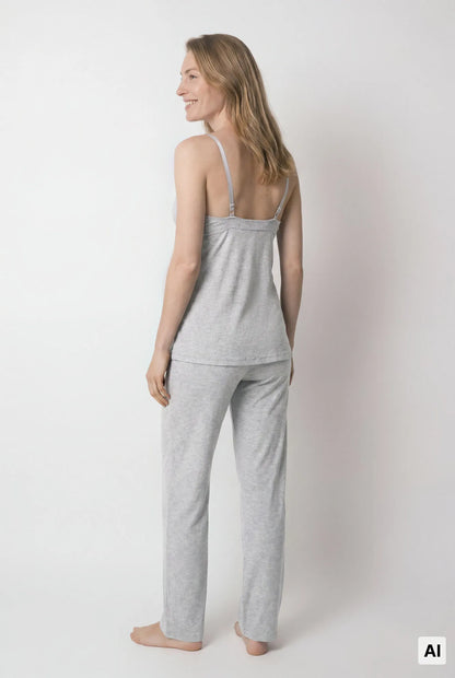 Women Secret Dark Grey Women Grey "Maternity" Long Pyjamas SKU: 4464358_41 Image 05
