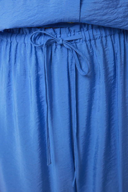 Women Secret_Long Blue Pleated Satin Pajama Shirt_4469714_19_06