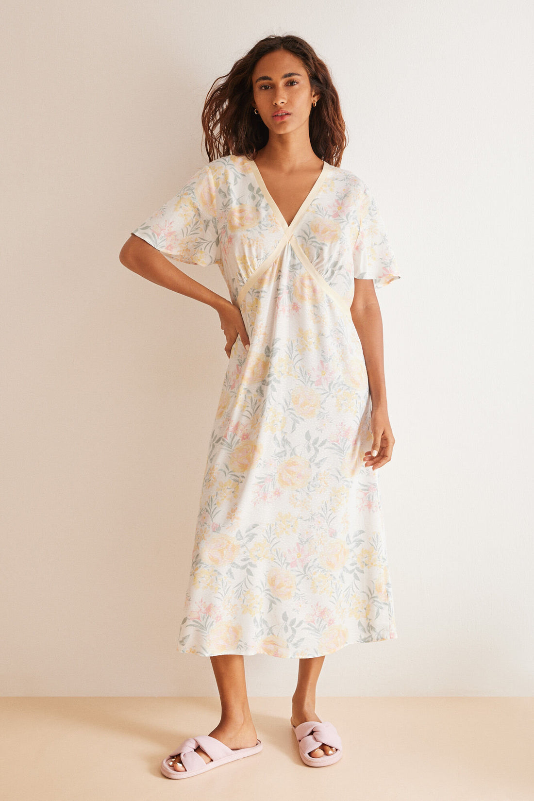 Viscous Midi Dress Floral Print_01