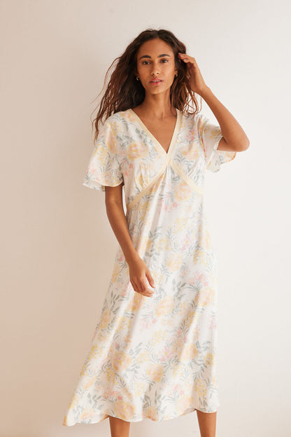 Viscous Midi Dress Floral Print_03